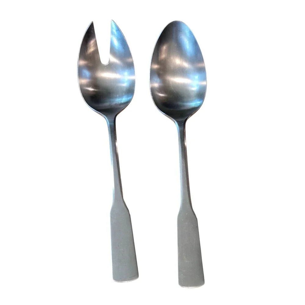 WMF Cromargan Arctica Salad Servers Spoon Fork Stainless Steel Japan 2pc MCM